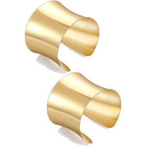 Women Open Wide Cuff Bracelets Metal Adjustable Jewelry Set